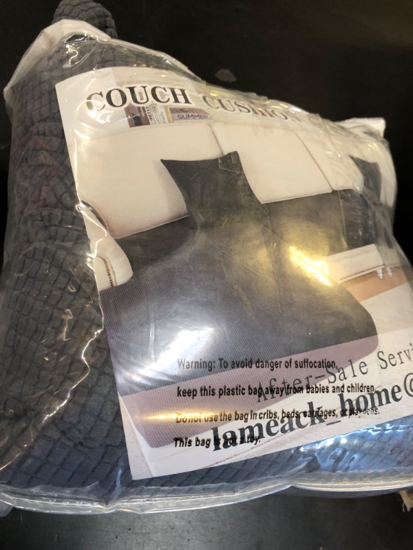 Photo 1 of LA MEACK Couch Cushion Covers for Sectional Sofa L Shape Washable Separate Seat Chaise Couch Cover Stretch Sofa Slipcovers with 2 Pcs Pillowcases(3 Seater + 1 Chaise, Dark Grey)