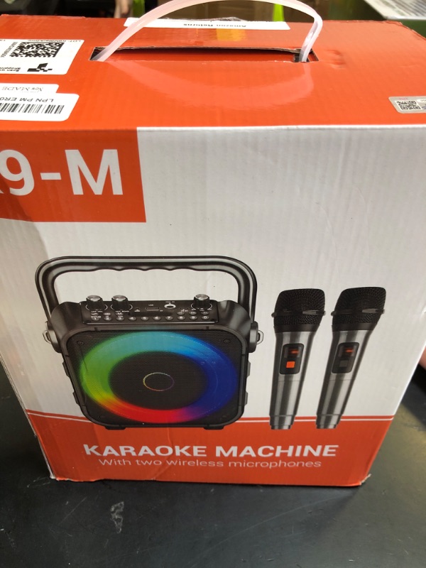 Photo 1 of Karaoke Machine, Portable Bluetooth Speaker with 2 Wireless Microphones for Adults & Kids with Lights, Karaoke Microphone with PA System Supports USB/TF/REC/FM/AUX for Home Party Home System Packages