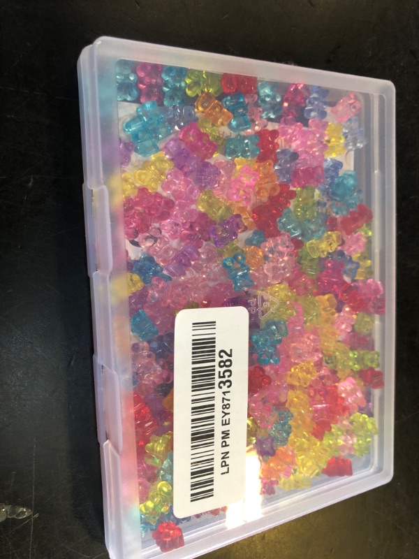 Photo 1 of 200pcs FIVEIZERO Clear Acrylic Bear Beads, Mixed Color Gummy Bear Beads for Bracelet, Necklace, and DIY Crafts, Cute Bear Charms for Jewelry Making