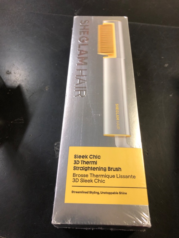 Photo 1 of SHEGLAM Straightener Brush 3D Ionic Hair Straightening Brush with 24K Gold Heated Comb, Anti-Scald Design, 60s Fast Heat-Up, Auto-Off, Frizz Control, Sleek & Smooth Styling