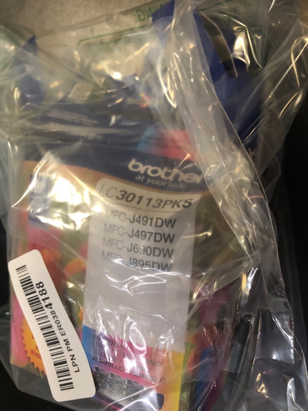 Photo 1 of Brother Genuine LC3011BK, LC30113PKS Standard Yield Black/Cyan/Magenta/Yellow Ink Cartridge Set, LC3011