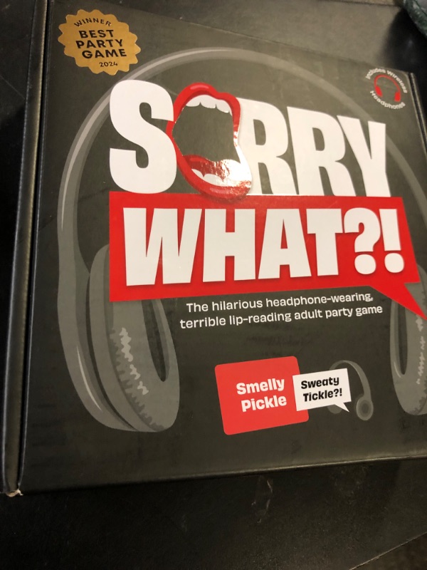 Photo 1 of Sorry What Game - Uncensored Lip Reading Party Games for Adults - Based On The Headphone Challenge TikTok Trend - 2+ Players 40,000 Funny Phrase Combos - Card Games for Adults & Friends (Ages 17+)
