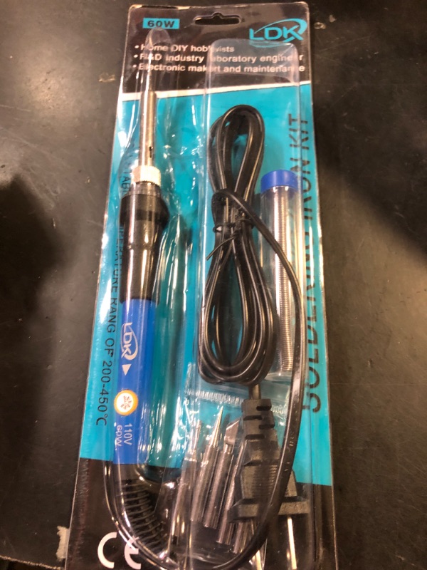 Photo 1 of LDK Soldering Iron Kit Electric 60W 110V Adjustable Temperature Soldering Gun Welding Tools, 5pcs Replacement Tips and Solder Wire (Basic)