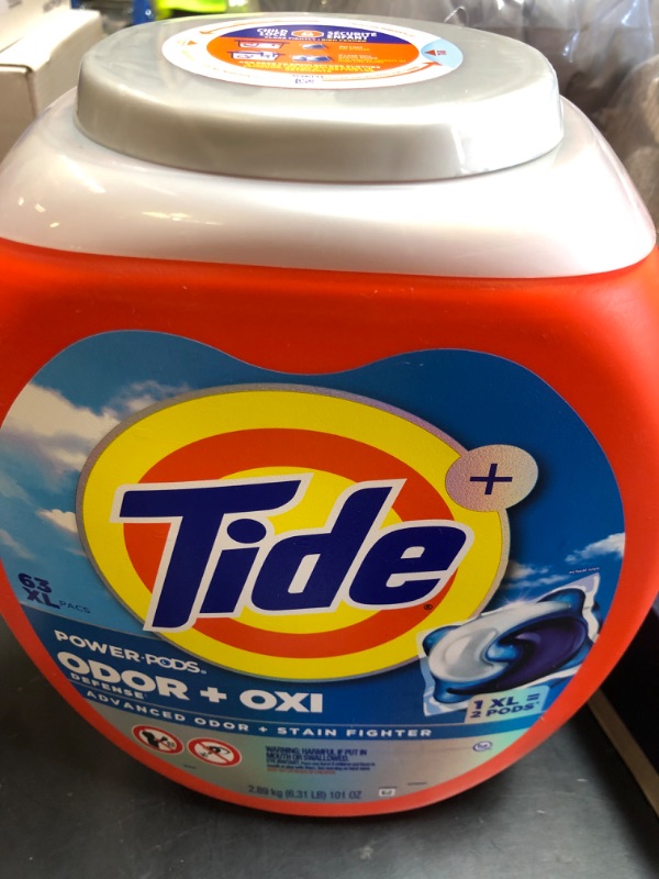 Photo 1 of Tide Ultra OXI Power PODS with Odor Eliminators Laundry Detergent Pacs 63 Count For Visible and Invisible Dirt