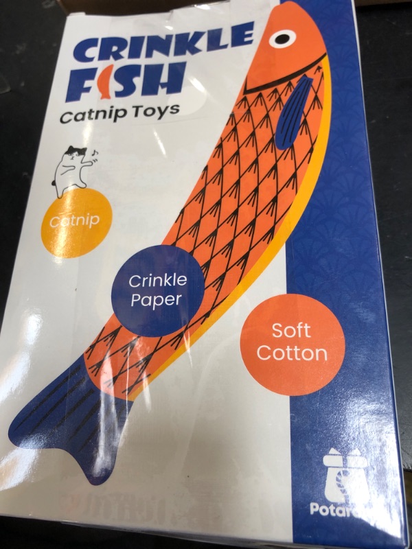 Photo 1 of Potaroma Cat Toys Saury Fish, 3 Pack, Catnip Crinkle Sound, Soft and Durable, Interactive Kitten Kicker for Indoor Kitty Exercise 9.4 Inches for All Breeds
