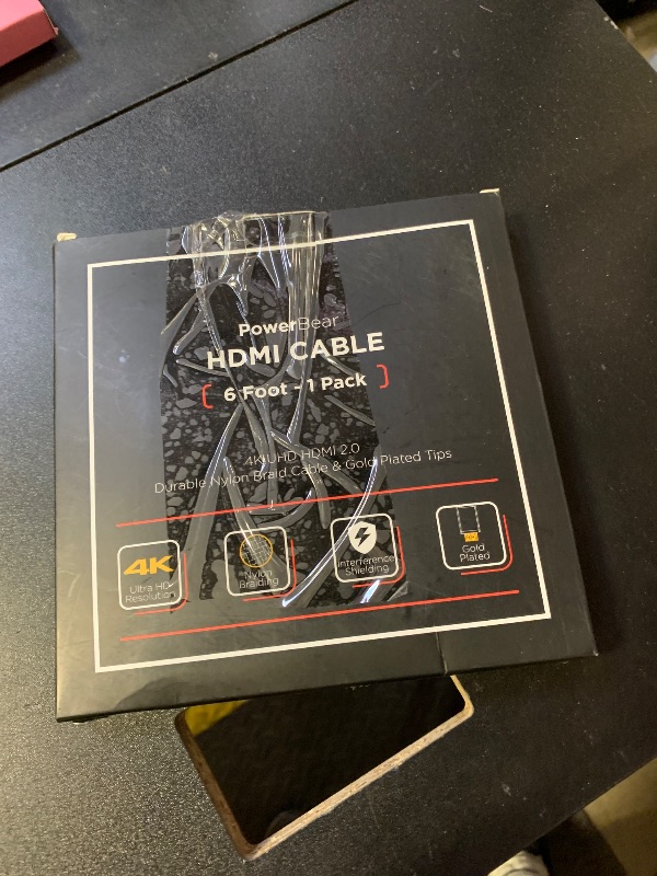 Photo 1 of PowerBear 4K HDMI Cable 6 ft | High Speed, Braided Nylon & Gold Connectors, 4K @ 60Hz, Ultra HD, 2K, 1080P, ARC & CL3 Rated | for Laptop, Monitor, PS5, PS4, Xbox One, Fire TV, Apple TV & More