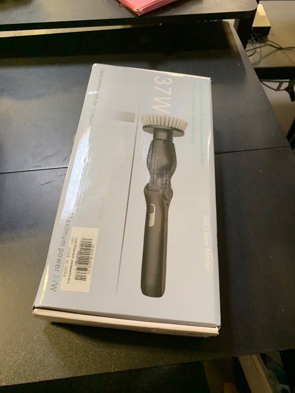 Photo 1 of Leebein Electric Spin Scrubber, Cordless Cleaning Brush with 4 Adjustable Angles & 8 Replaceable Brush Heads, 2 Speeds & Remote Control, Long Handle Spin Scrubber for Bathroom Cleaning, Tub, Floor