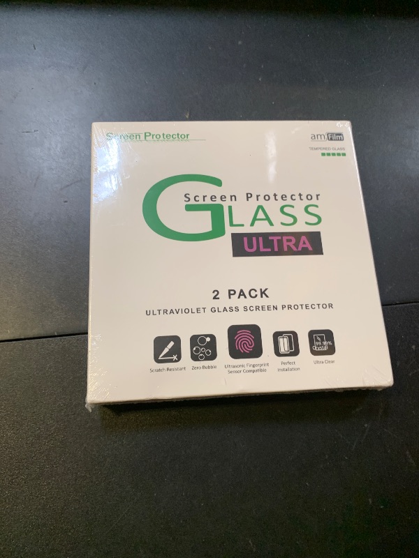 Photo 1 of amFilm Ultra Glass Screen Protector for Galaxy Note 20 Ultra, UV Gel Application, Compatible with UltraSonic FingerPrint Scanner for Galaxy Note 20 Ultra (2020), Tempered Glass, 2 Pack