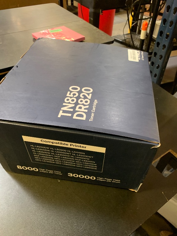 Photo 1 of TN850 Toner Cartridge & DR820 Drum Unit Compatible for Brother TN850 TN-850 DR820 DR-820 Replacement for Brother DCP-L5500DN DCP-L5650DN HL-L6200DWT HL-L6400DW MFC-L5700DW MFC-L5800DW Printer (3pack)