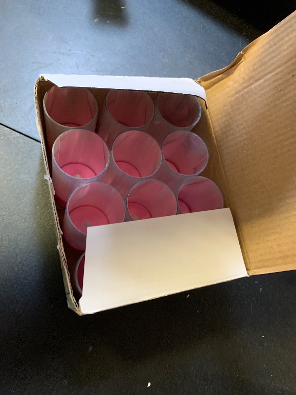 Photo 1 of LANKER Flameless Candles, Battery Operated LED Pillar Candles, D1.5 x H3 inch, Romantic Steady Pink Light, Set of 12 (Pink)