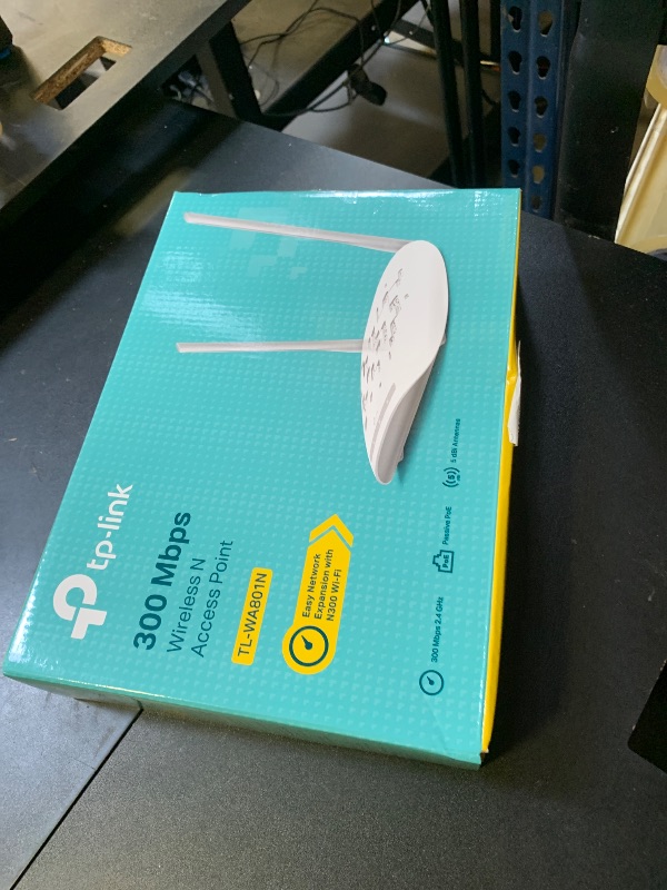 Photo 1 of TP-Link WiFi Access Point TL-WA801N, 2.4Ghz 300Mbps, Supports Multi-SSID/Client/Bridge/Range Extender, 2 Fixed Antennas, Passive PoE Injector Included