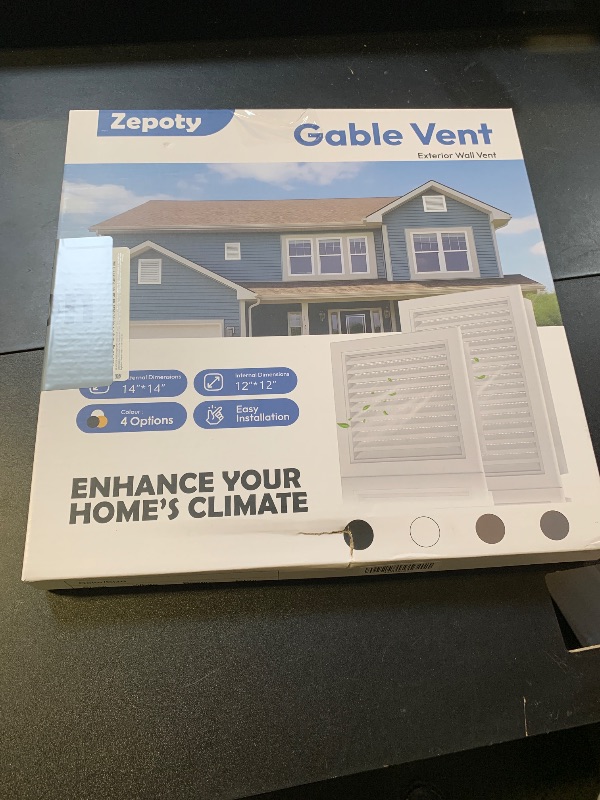 Photo 1 of Zepoty 14" X 14" Paintable Gable Vent with Screen, Shed Vent for Improved Airflow & Heat Dissipation, Prevents Condensation, Ideal for Wall, Attic, and Shipping Container [Vent Opening: 12" x 12"]