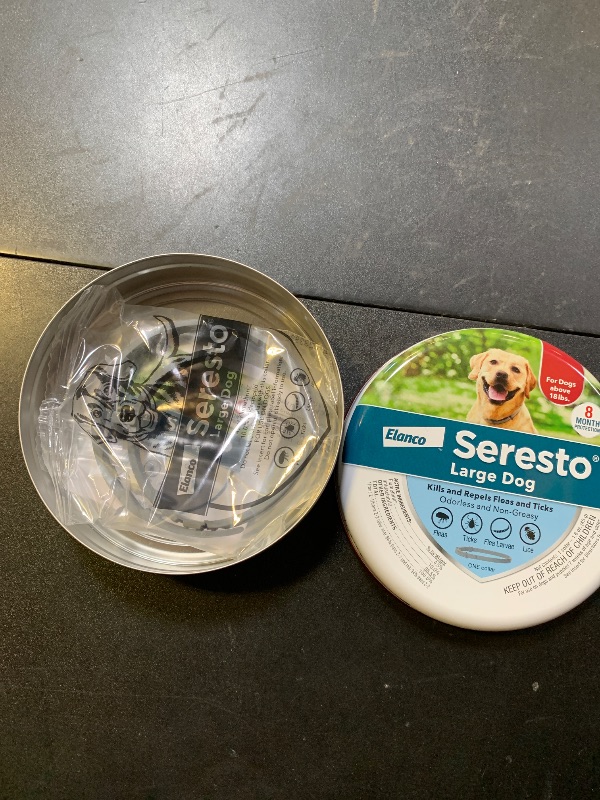 Photo 1 of Seresto Large Dog Vet-Recommended Flea & Tick Treatment & Prevention Collar for Dogs Over 18 lbs. | 8 Months Protection