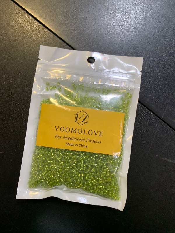 Photo 1 of VOOMOLOVE Bulk Seed Beads 110 grams about 3500pcs, 3mm 8/0 Olive Green Glass Craft Beads for Making Earrings, Bracelets, Pendants, Waist Jewelry,DIY Handmade Seed Beads?Olive Green Silver Core?