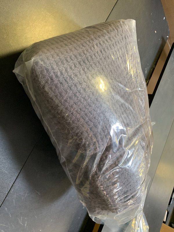 Photo 1 of Bedsure 100% Cotton Large Blanket Oversized King for Bed - Breathable Thick Waffle Weave Blanket for Summer, Couch Cover, Dark Grey, 120x94 inches