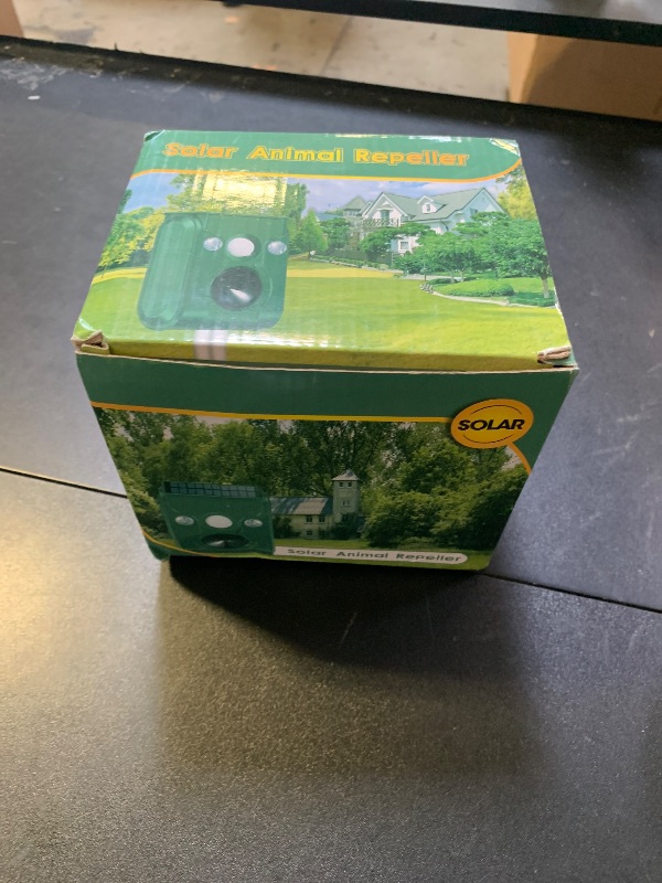Photo 1 of FAYINWBO Latest in 2022 Outdoor Ultrasonic Animal Repeller. Solar Animal Repellent.with Flashing LED Lights, Siren Expelled Cats, Dogs, Rac Green