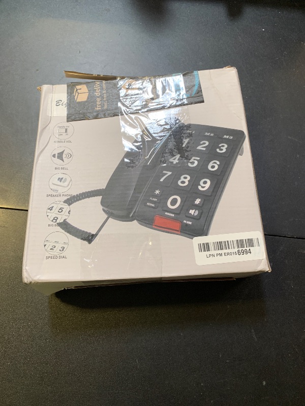 Photo 1 of Big Button landline Phone for Seniors or Visually impaired with high Contrast Colors and Loud Volume (Black)