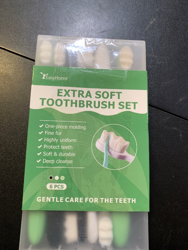 Photo 1 of EasyHonor Extra Toothbrush for Sensitive Gums, Micro Fur Manual Toothbrush with 20000 Soft Floss Bristle for Pregnant Women, Elderly, Braces and Gum Recessions, Protect Fragile Gums (6 Pack)