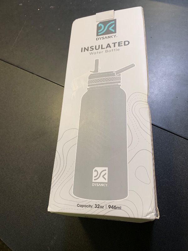 Photo 1 of DYSANKY Insulated Water Bottle | Thickened Stainless Steel Vacuum Metal | Portable Sports Water Jug for Gym and Hiking with Straw, Carrier Bag, Handle Strap | BPA-Free 32 oz