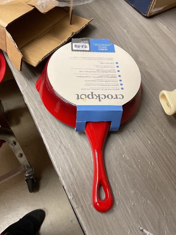 Photo 1 of Crock Pot Artisan 8 Inch Enameled Cast Iron Round Skillet, Scarlet Red