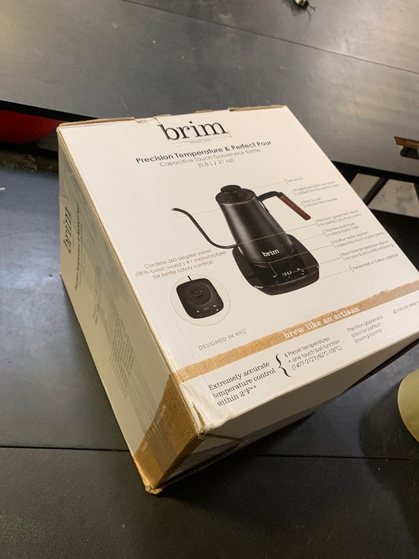 Photo 1 of brim Temperature Control Electric Gooseneck Kettle with Capacitive Touch, Black