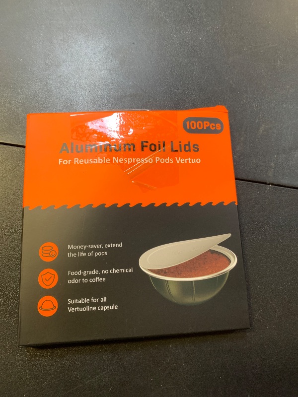 Photo 1 of Aluminum Foil Lids for Reusable Nespresso Vertuo Pods, 100 PCS Reusable Foil Seal Cover for Refill Espresso Coffee Capsule, Compatible with Nespresso Vertuo Machine