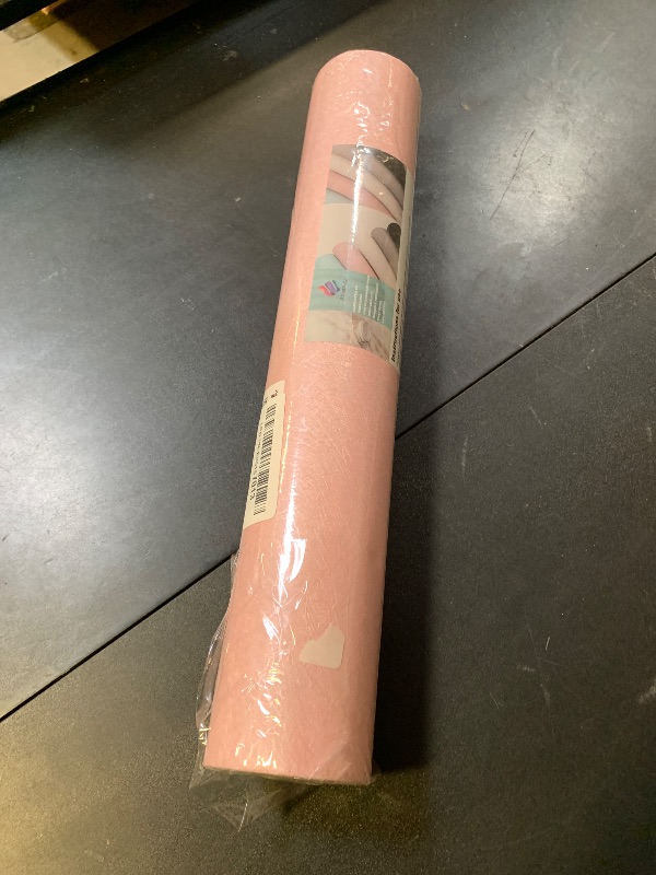 Photo 1 of Abyssaly Pink Wallpaper Stick and Peel Removable Self Adhesive Pink Wall Paper Embossed Home Decorative Wallpaper for Girls Solid Color Shelf Drawer Liner Paper 15.7” x 393.7”