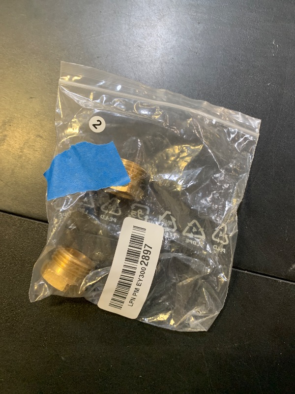 Photo 1 of Brass Garden Hose Adapter, 3/4" GHT Male to 1/2" NPT Male Water Hose Adapter Connector Pipe Fitting Connect with Gaskets and Thread Seal Tape for Garden Bathroom Shower