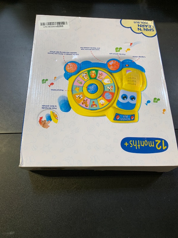 Photo 1 of BACCOW English Spanish Bilingual Learning Baby Toys 6 12 18 Months, Musical Educational Toys for Toddler 1-3, Spin Interactive School Bus Toys 1+ Year Old Boys Girls Kids Birthday