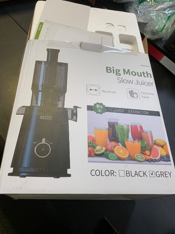 Photo 1 of Cold Press Juicer, ECOSELF Juicer Machines with Large Feed Chute Fit Whole Fruits & Vegetables, Self Feeding for Juice Extractor Machine, Easy to Clean and Assemble, High Juice Yield