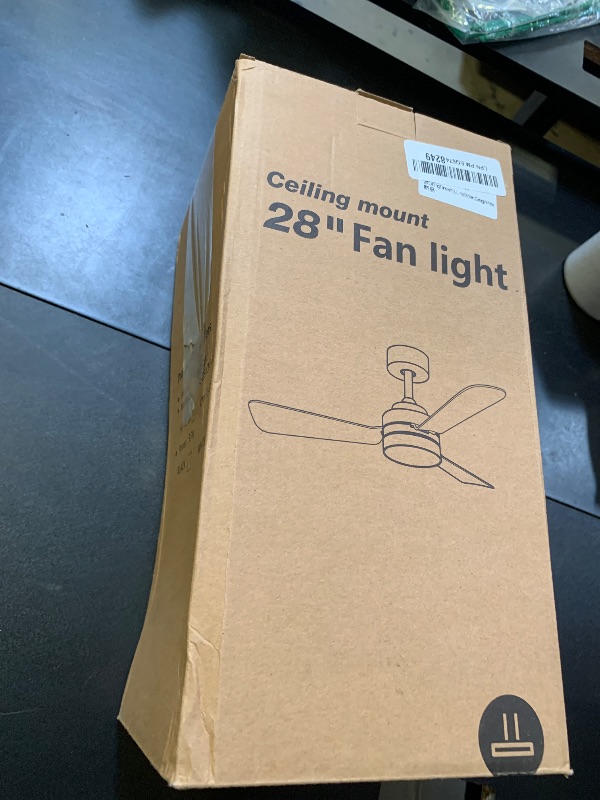 Photo 1 of 28"Ceiling Fans with Lights, Flush Mount Ceiling Fans with Light and Remote,Easy-to-install,Reversible,3000K-6500K,Dimmable,6 Wind Speed,Small ceiling fan light for Bedroom,Kitchen,Garage.White.