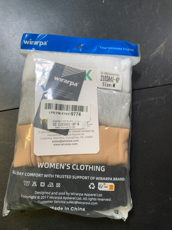 Photo 1 of wirarpa Women's Cotton Boy Shorts Underwear Long Leggings Under Shorts Anti Chafe Bloomers 4 Pack Multicolored Size M