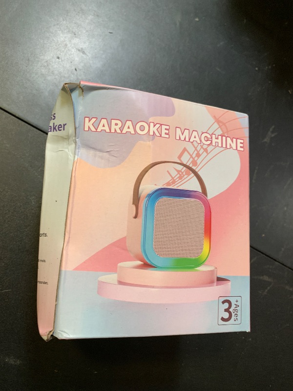 Photo 1 of Karaoke Machine for Kids Adults, Portable Bluetooth Mini Karaoke Microphone Singing Speaker with 2 Wireless Mic and Light, for All Smartphones,Birthday, Family,Home Party (Black)