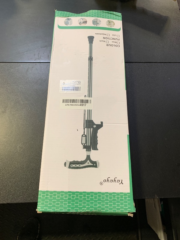Photo 1 of Hold 440 Lbs Walking Cane for Men & Women Aluminum Alloy Lightweight Height Adjustable Walking Stick Heavy Duty Foldbale Free Standing Cane with LED for Seniors Adults Black