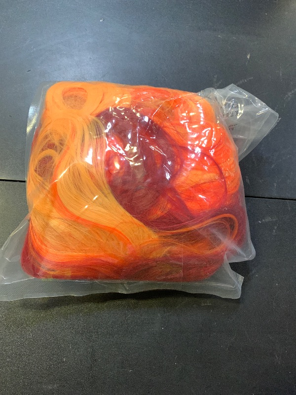 Photo 1 of karlery Men Women Long Straight Orange Ginger Mullet Wig 70s 80s Heavy Metal Rocker Punk Wig for Cosplay Event Costume Halloween Party