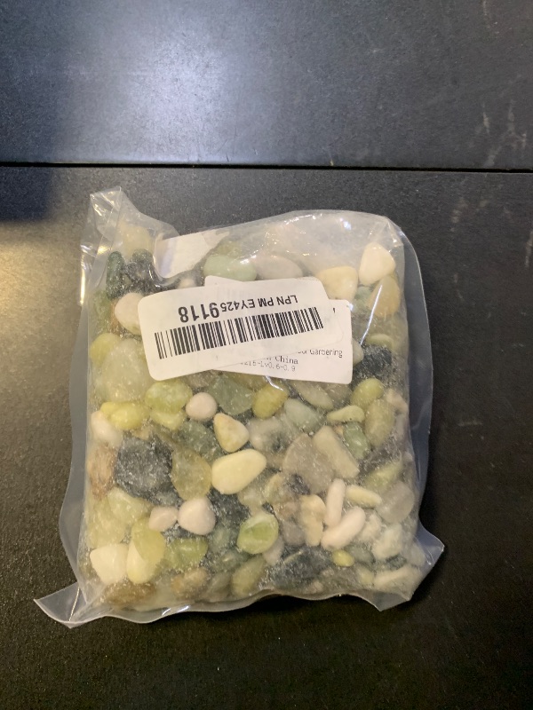 Photo 1 of YISZM 2LB Succulent and Cactus Jade Pebbles, 3/8 Inch Natural Decorative Polished Stones, River Rocks for Indoor Plants, Vases, Planters and Outdoor Gardening