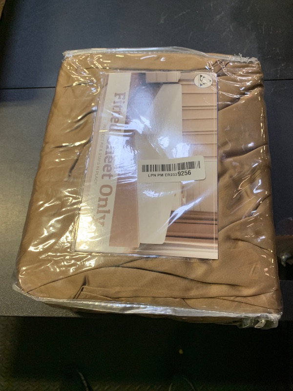 Photo 1 of Cottington Lane 1 Piece Short Queen Size Fitted Sheet Only, Premium Hotel Quality Egyptian Cotton, 15 Inch Deep Pocket Bottom Sheets, Soft, Breathable, Cool & Crisp Bed Sheets, Taupe Solid