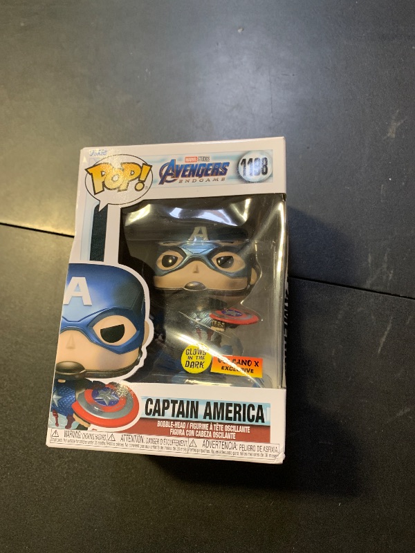 Photo 1 of Funko POP! Marvel Avengers Endgame Captain America with Broken Shield & Mjolnir (Glow in The Dark & Metallic), Exclusive