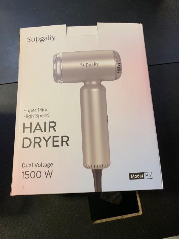 Photo 1 of SUPGALIY Dual Voltage Hair Dryer, High-Speed Ionic Blow Dryer for Fast Drying, Travel Compact Hair Blow Dryer with Magnetic Curly Diffuser for Home, Portable Hairdryer International 110-240V