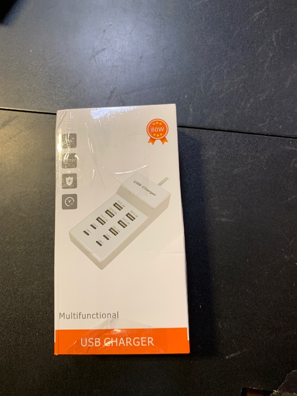 Photo 1 of USB Charger, Charging Station with 10-Port for Phones, Watch,Tablets, Smartphones (Black, 6 USB-A & 4 USB-C)