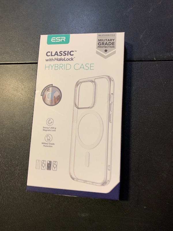 Photo 1 of ESR for iPhone 14 Pro Max Case, Compatible with MagSafe, Shockproof Military-Grade Protection, Yellowing Resistant, Magnetic Classic Hybrid Case (HaloLock), Clear