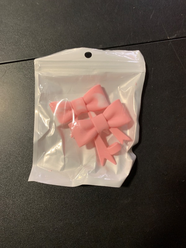 Photo 1 of LUHOHI Pink Bow for Stanley Straw Topper- 3pcs Cute Cup Bow Straw Cover Silicone Cap 10mm with 2pcs Initial Letter Charms Name Id Personalized Accessories 40/30 Oz Tumbler Water Bottle Cups L