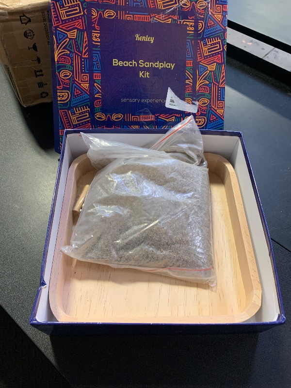 Photo 1 of Mini Zen Garden - Beach Sandbox for Desk - Sand Tray Therapy Kit - Miniature Zen Garden Gift Set with Natural Sand, Rakes, Rocks and Accessories
