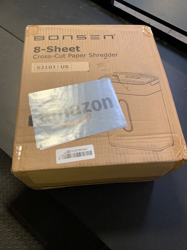 Photo 1 of BONSEN Shredder for Home Office, 4 Gallons 8-Sheet Cross Cut Credit Card Shredder, Small Paper Shredder for Home Use, High Security Level P-4, ETL Certification (S3101)