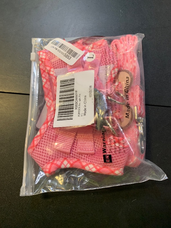 Photo 1 of PUPTECK Dog Harness and Leash Set for Small Medium Dogs No Pull Step-in Soft Mesh Puppy Cat Vest Harnesses Reflective at Night, Pink L