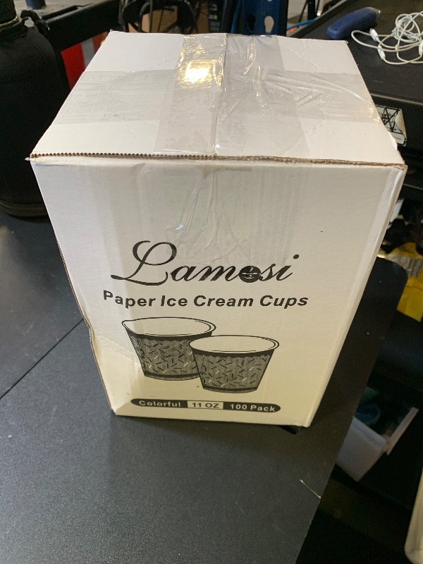 Photo 1 of Lamosi Ice Cream Bowls Disposable - 100 Count - 11 oz Paper Ice Cream Sundae Cups, Party Supplies Food Containers for Dessert Snack Frozen Yogurt Soup