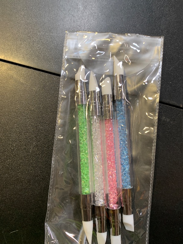 Photo 1 of FULINJOY 5pcs Nail Sculpture Pen - Dual Tipped Silicone Nail Tools, Acrylic Pen & Brushes for Resin, Design Tools for Foil Carving & Drawing Effects