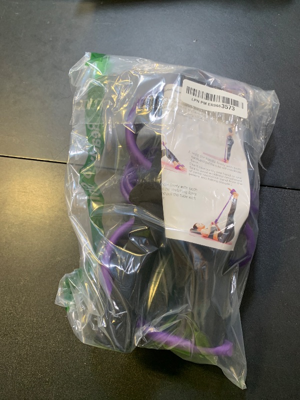 Photo 1 of FateFan Multifunction Tension Rope, 6-Tube Elastic Yoga Pedal Puller Resistance Band, Natural Latex Tension Rope Fitness Equipment, for Abdomen/Waist/Arm/Leg Stretching Slimming Training (Purple)