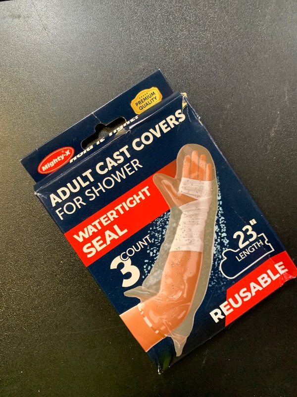 Photo 1 of 100% Waterproof Cast Covers for Shower Arm - Tight Seal - 3pk Adult Reusable Cast Protectors - Half Arm Bag Sleeves