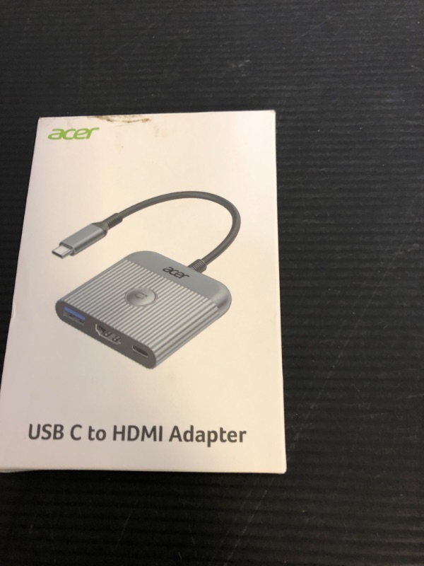 Photo 1 of acer USB C to HDMI Adapter, 4K@60Hz HDMI to Type C Adapter with 100W PD, USB A 3.0 Port, 3 in 1 USBC Digital av Multiport Converter for Laptop, MacBook, iPad, iPhone 15/16, Tablets, Switch, etc